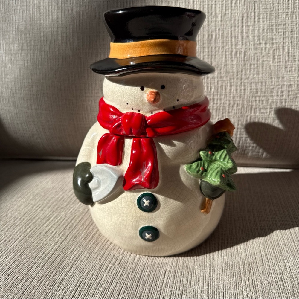 Russ Snowman with Red Scarf and Black Hat